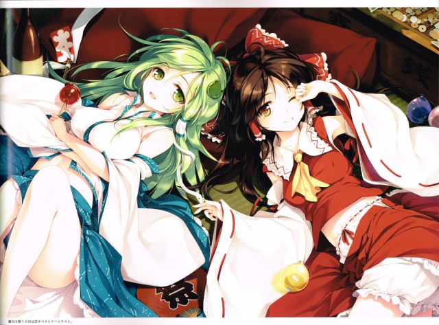 hakurei reimu+kochiya sanae