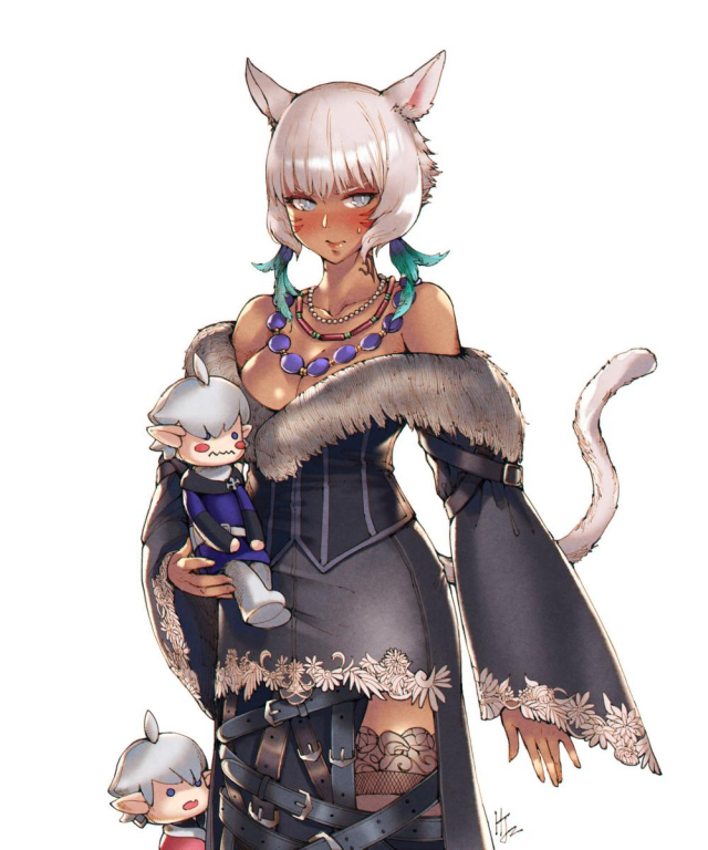 alisaie leveilleur+alphinaud leveilleur+lulu (ff10)+miqo'te+y'shtola rhul