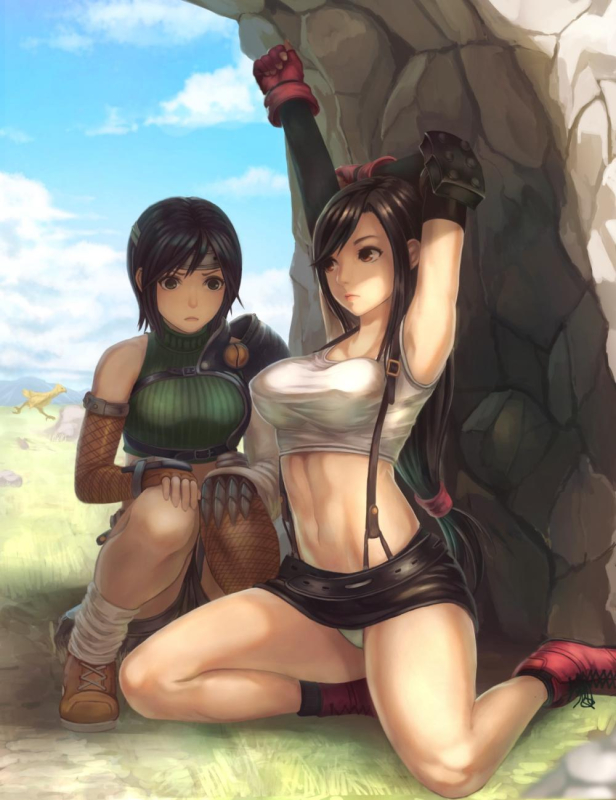 chocobo+tifa lockhart+yuffie kisaragi