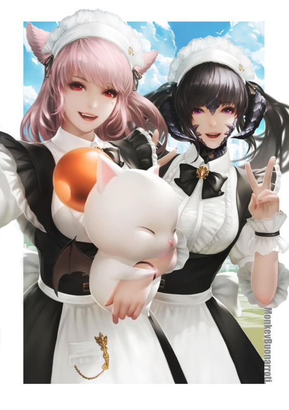 au ra+miqo'te+mog+moogle