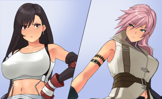 lightning farron+tifa lockhart