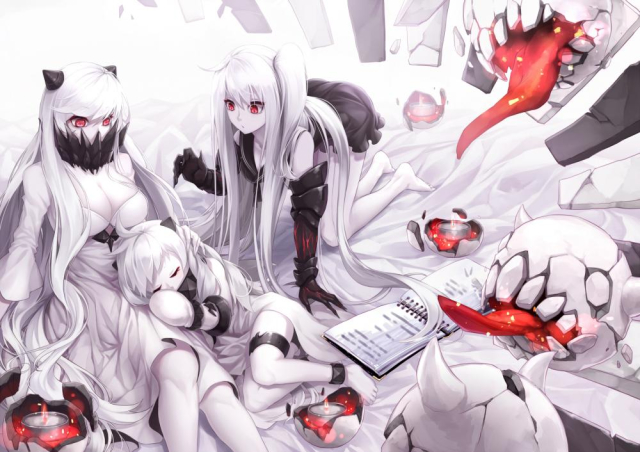 northern ocean hime+aircraft carrier hime+midway hime