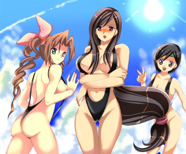 aerith gainsborough+tifa lockhart+yuffie kisaragi