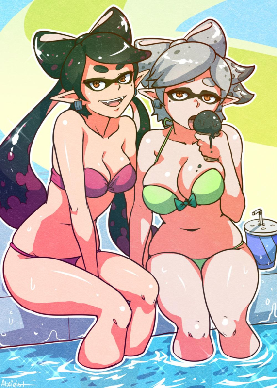 aori (splatoon)+hotaru (splatoon)