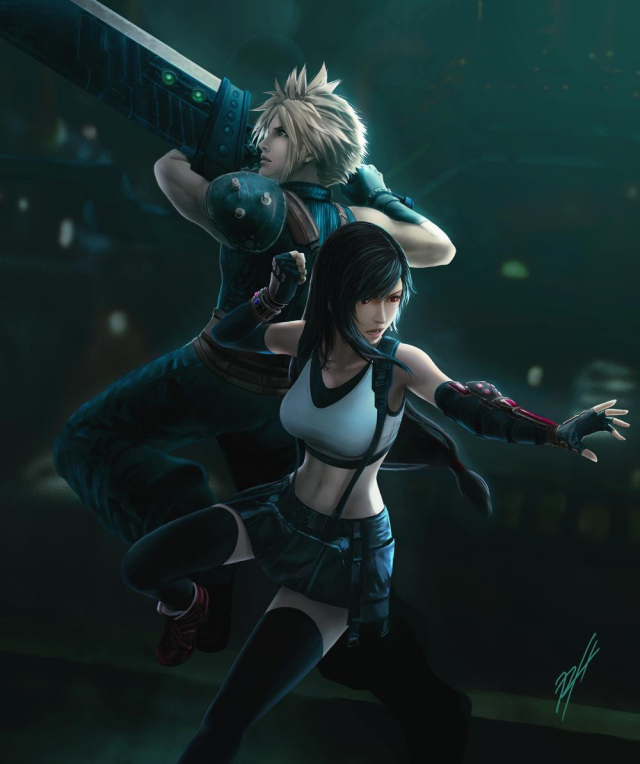 cloud strife+tifa lockhart