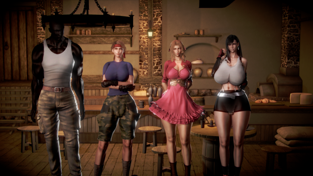 aerith gainsborough+jessie rasberry+tifa lockhart