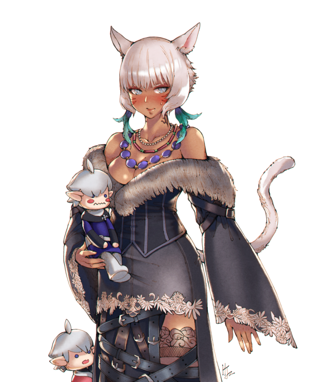 alisaie leveilleur+alphinaud leveilleur+lulu (ff10)+miqo'te+y'shtola rhul