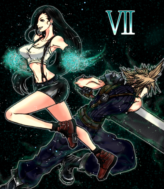 cloud strife+tifa lockhart