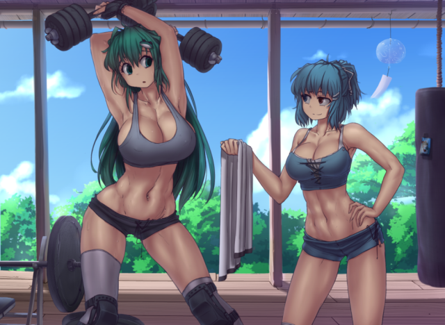 kochiya sanae+tatara kogasa