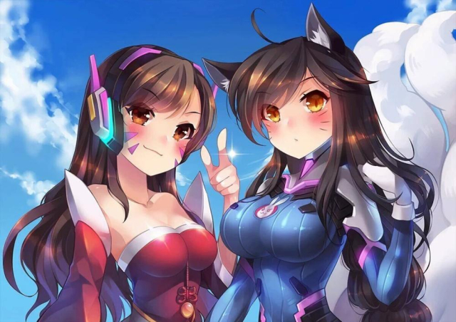 ahri+d.va (overwatch)