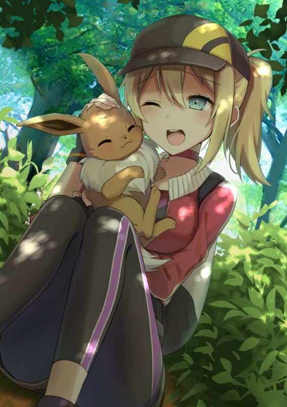 eevee+female protagonist (pokemon go)