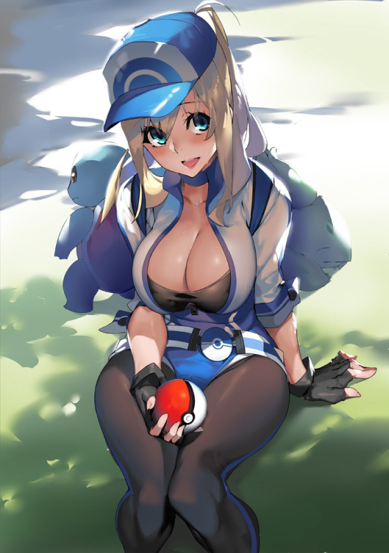 female protagonist (pokemon go)+bulbasaur+squirtle