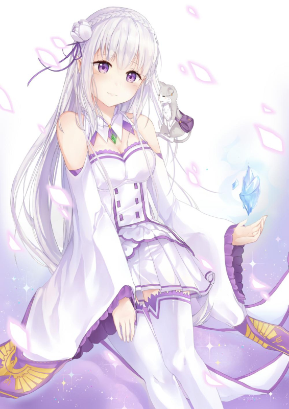 emilia (re zero)+puck (re zero)
