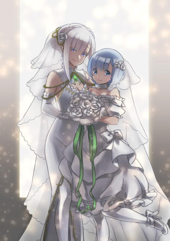 rem (re zero)+emilia (re zero)