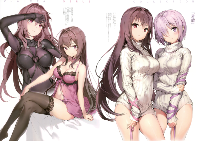 mash kyrielight+scathach (fate) (all)+scathach (fate)