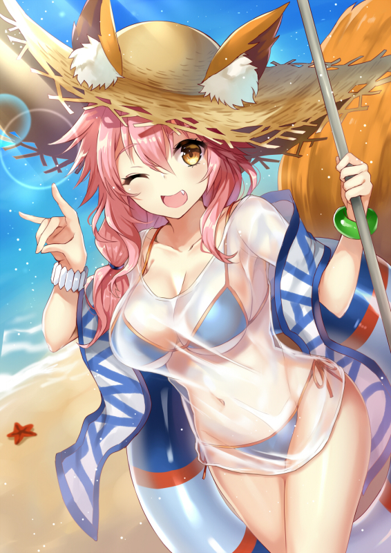 tamamo (fate) (all)+tamamo no mae (swimsuit lancer) (fate)
