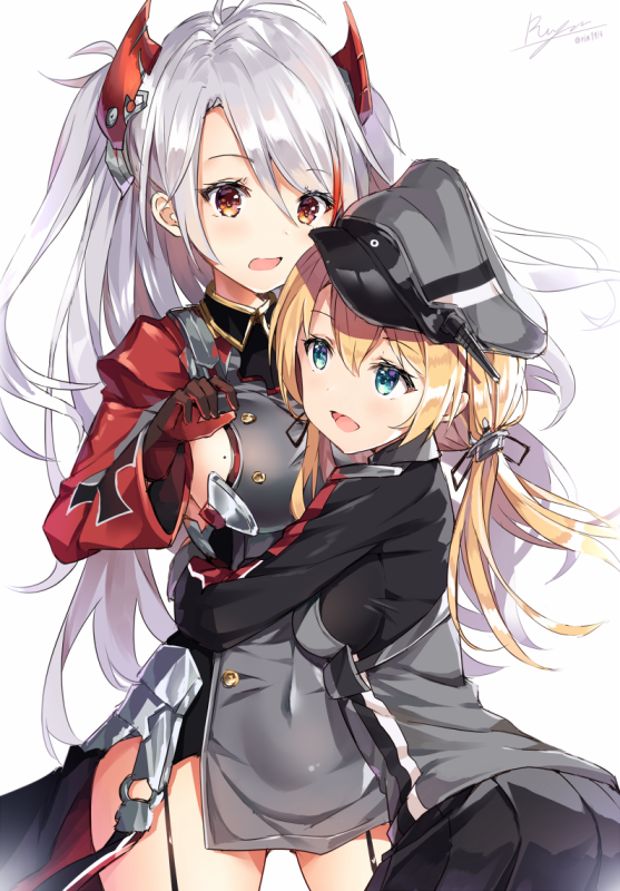 prinz eugen (azur lane)+prinz eugen (kantai collection)