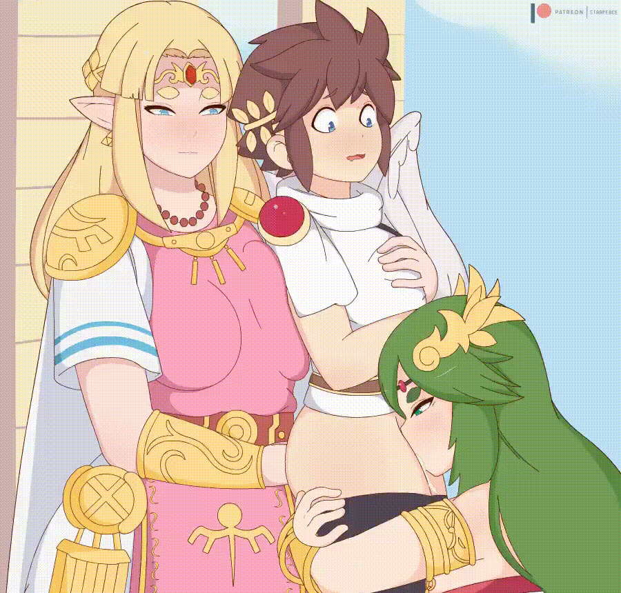 palutena+pit (kid icarus)+princess zelda+zelda (a link between worlds)