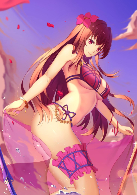 scathach (fate) (all)+scathach (swimsuit assassin) (fate)