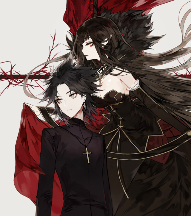 semiramis (fate)+amakusa shirou (fate)