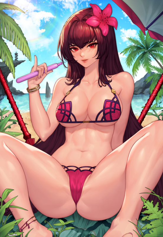 scathach (fate) (all)+scathach (swimsuit assassin) (fate)