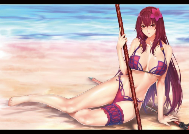 scathach (fate) (all)+scathach (swimsuit assassin) (fate)
