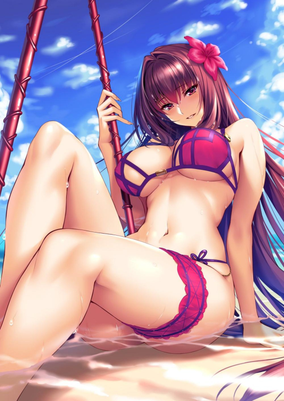 scathach (fate) (all)+scathach (swimsuit assassin) (fate)