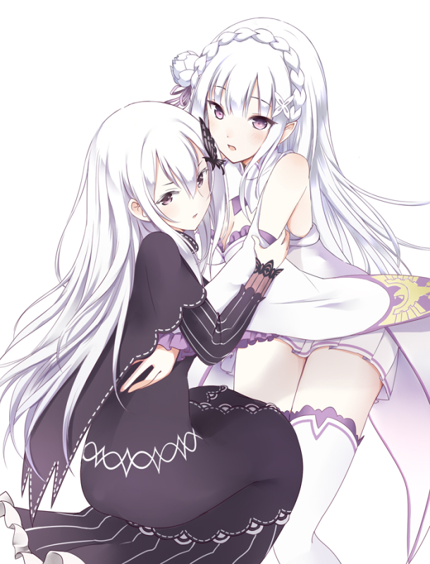 emilia (re zero)+echidna (re zero)