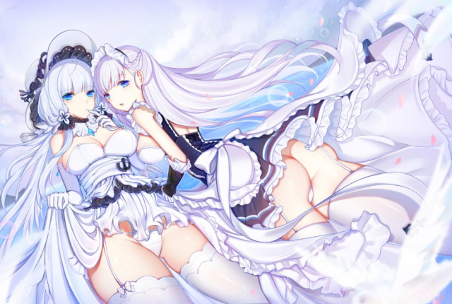 belfast (azur lane)+illustrious (azur lane)