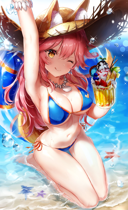 tamamo (fate) (all)+tamamo no mae (swimsuit lancer) (fate)