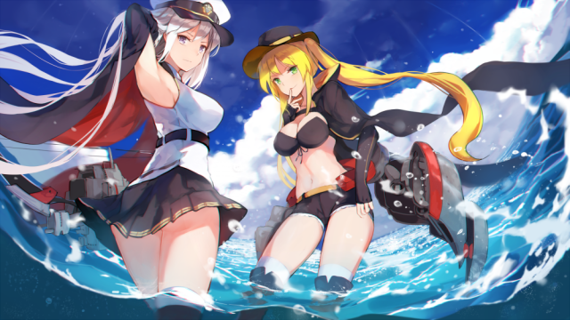 enterprise (azur lane)+hornet (azur lane)