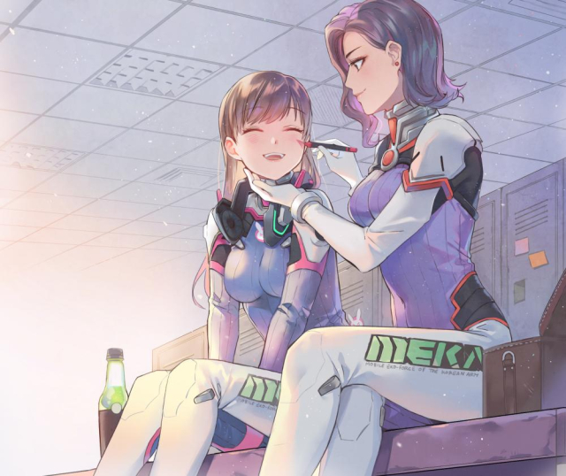 d.va (overwatch)+d.mon (overwatch)