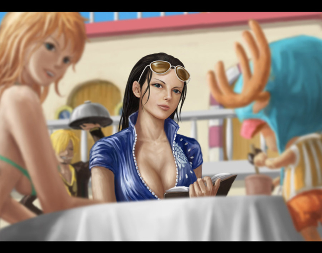 nami (one piece)+nico robin+sanji+tony tony chopper