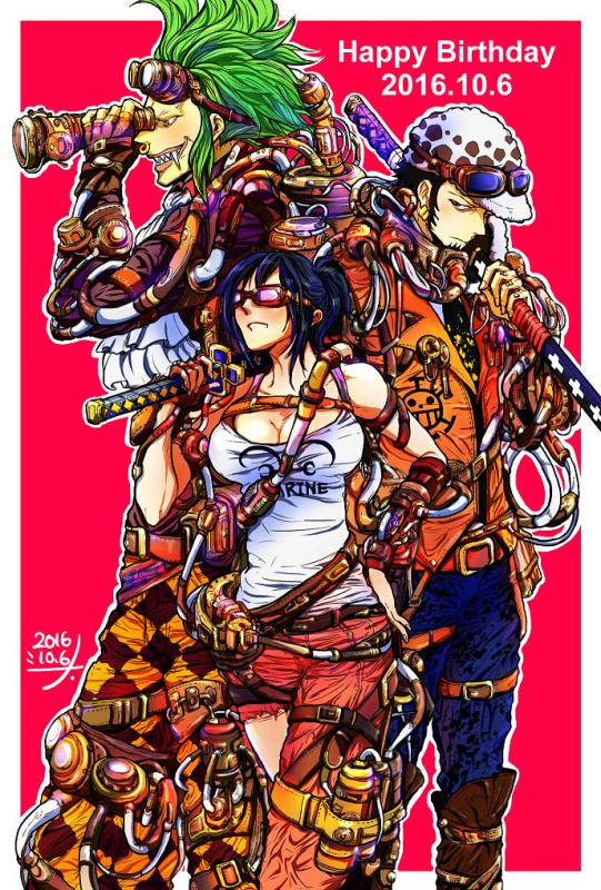 trafalgar law+tashigi+bartolomeo