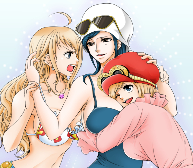 nami (one piece)+nico robin+koala (one piece)