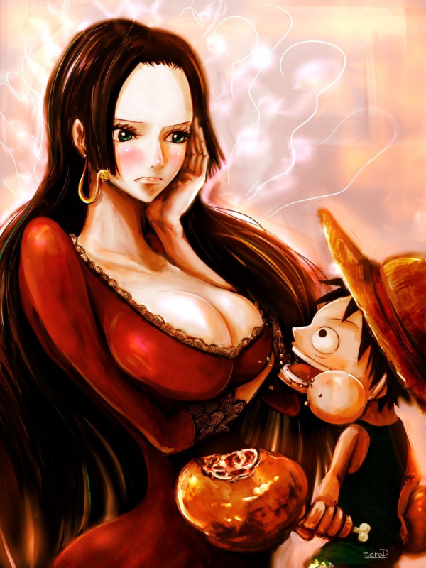 monkey d luffy+boa hancock