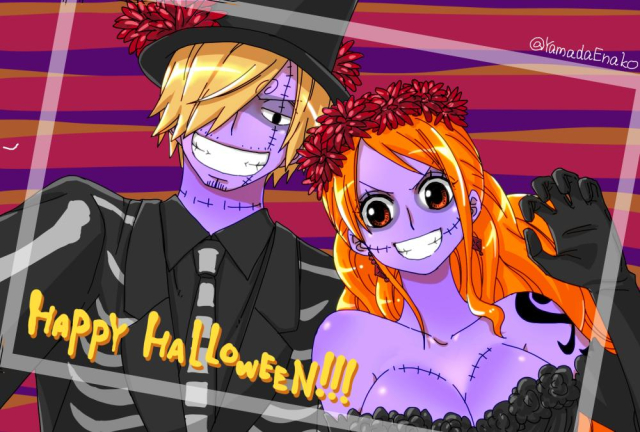 nami (one piece)+sanji