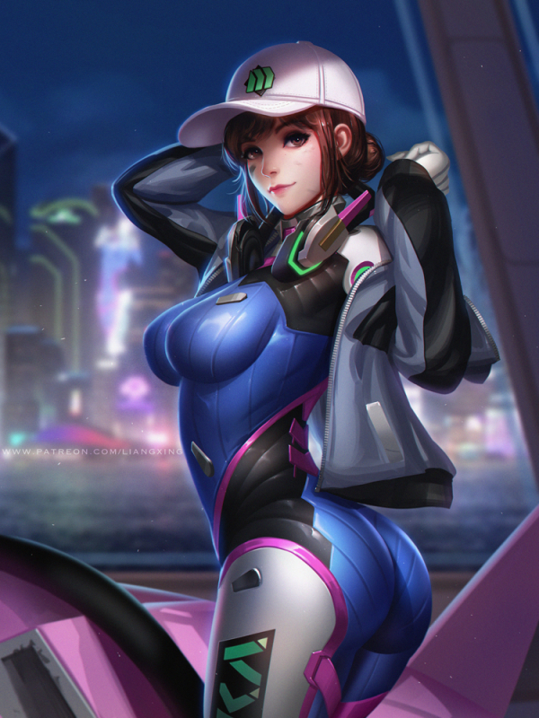 d.va (overwatch)+meka (overwatch)+shooting star d.va