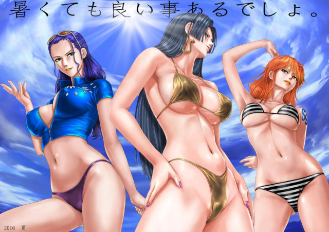 nami (one piece)+nico robin+boa hancock