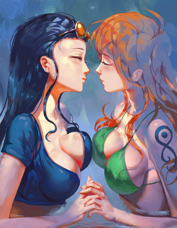 nami (one piece)+nico robin