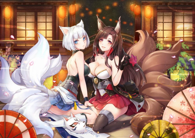 akagi (azur lane)+kaga (azur lane)