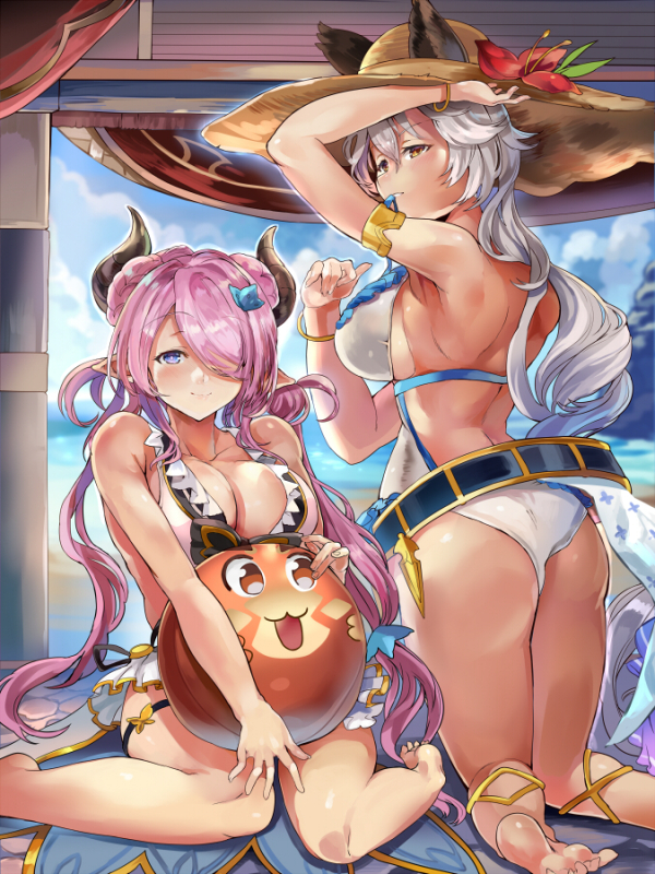narmaya (granblue fantasy)+heles