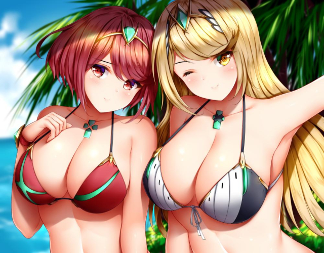 pyra (xenoblade)+mythra (xenoblade)