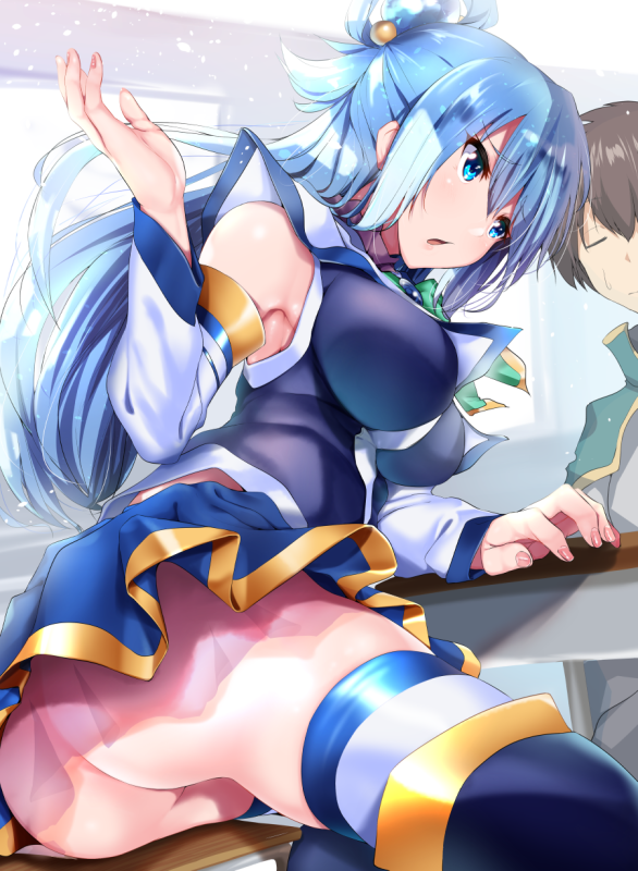 aqua (konosuba)+satou kazuma