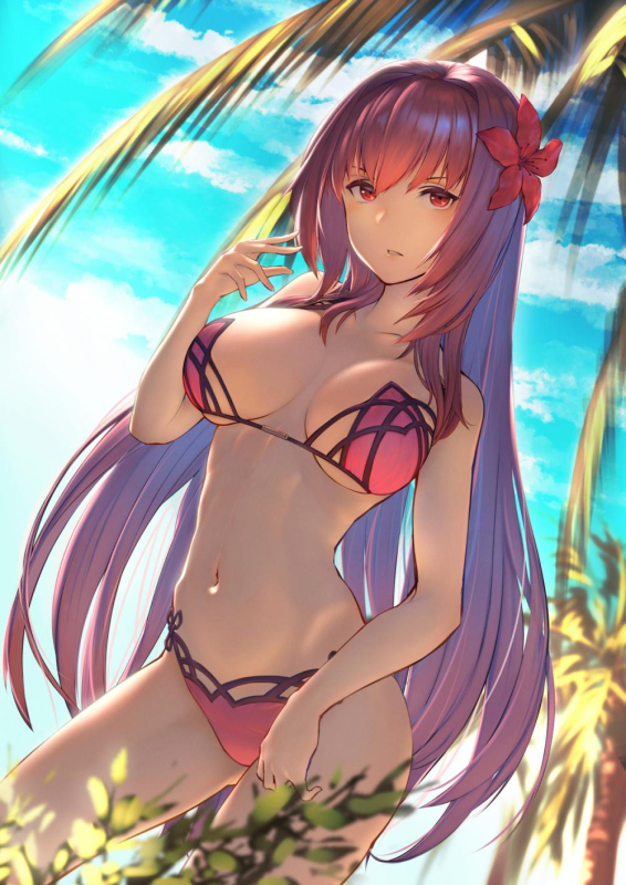 scathach (fate) (all)+scathach (swimsuit assassin) (fate)