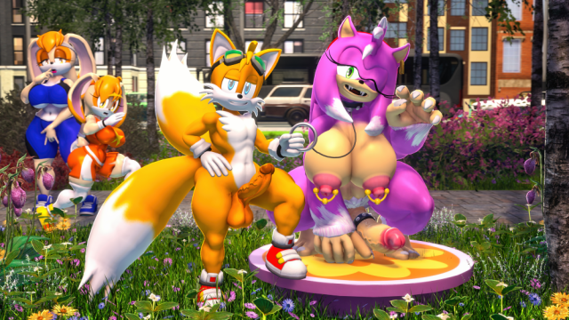 amy rose+cream the rabbit+miles prower+vanilla the rabbit