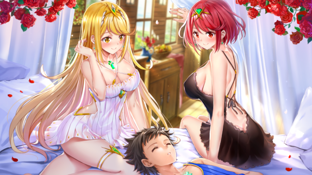 pyra (xenoblade)+mythra (xenoblade)+rex (xenoblade 2)