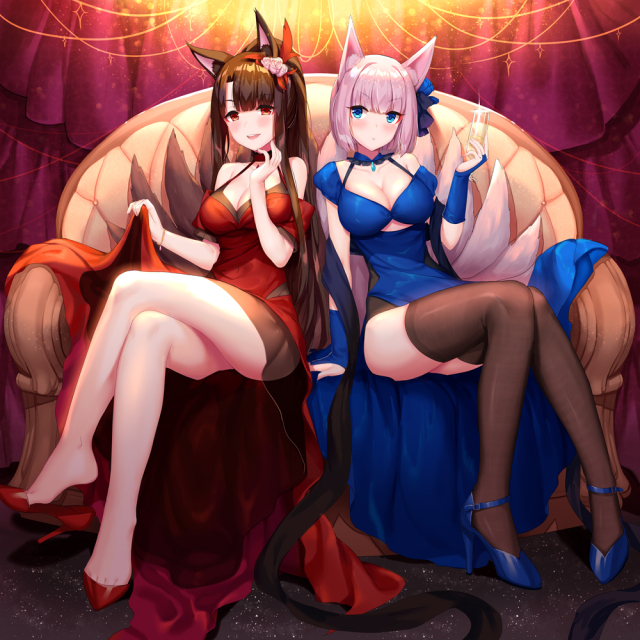 akagi (azur lane)+kaga (azur lane)