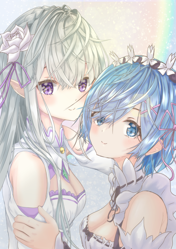 rem (re zero)+emilia (re zero)
