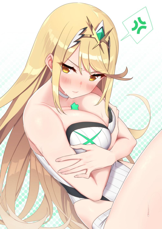 mythra (xenoblade)+mythra (radiant beach) (xenoblade)